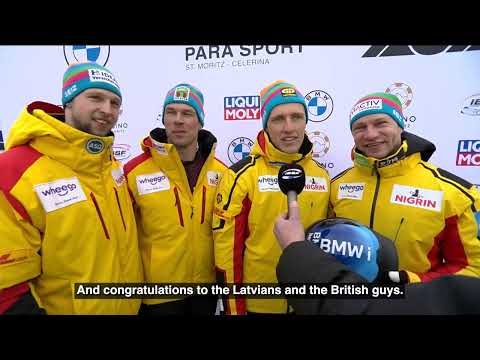 Worlds 4-man gold winner interview.