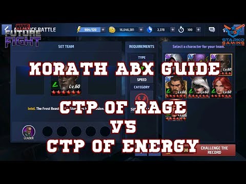 Korath ABX Guide - CTP of RAGE vs CTP of ENERGY | Marvel Future Fight