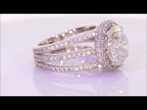 6.61 ctw Diamond Engagement Ring - Round Cut G SI2 | BigDiamondsUSA