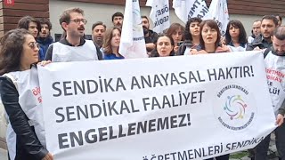 Öğretmen Sendikası Özel Evrim Okulları Önünde Eylemde