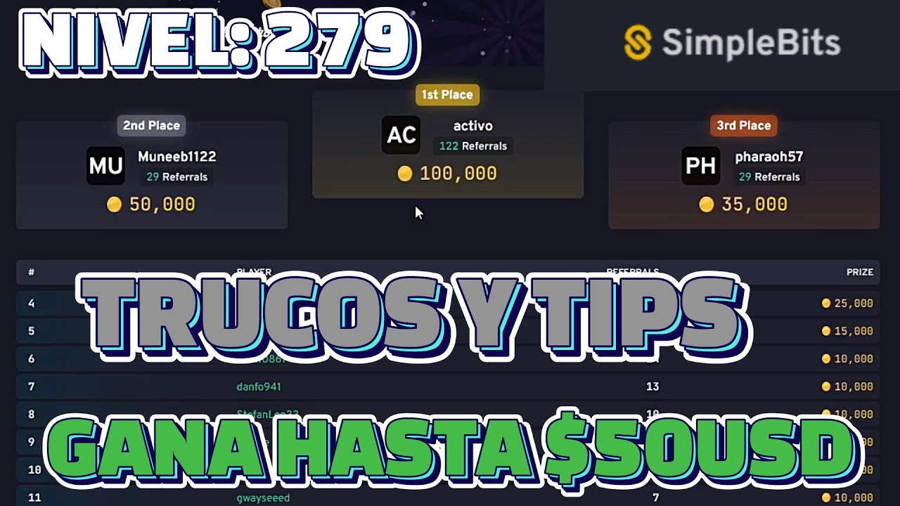 SIMPLEBITS.IO TRUCOS Y TIPS PARA CONSEGUIR MAS EXPERIENCIA,MONEDAS Y GANAR LOS TORNEOS DE $50USD