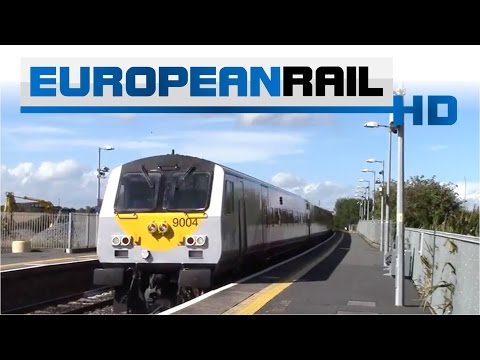 NI Railways 201 loco 8209 + MK3 EGV Van + Enterprise De Dietrich 9004 passes Laytown Station