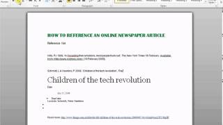 How to reference an online newspaper article