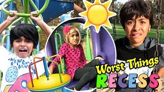 Worst Things Recess - Funny Playground Spoof - Primary School Student Skits // GEM Sisters