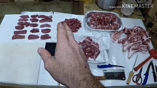 Meat yield from butchering goats