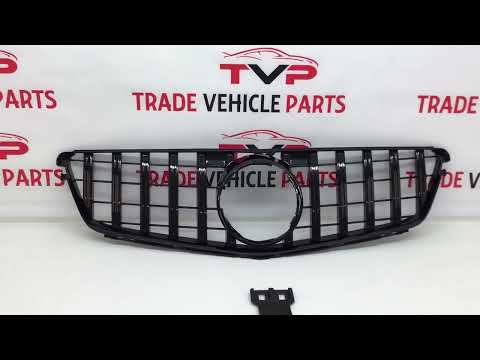 Fits Mercedes C Class W204 2007-2014 Front Bumper Grille Gloss Black Sport video