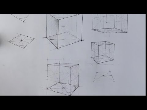 Drawing a perfect cube in perspective (reverse engineering the ellipse method)