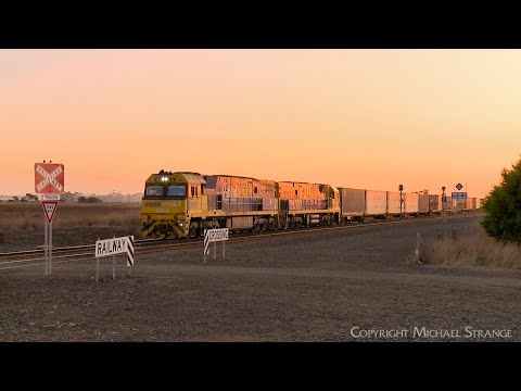 4PM6 Pacific National Container Freight Train At Sunset (18/5/2024) - PoathTV Railways In Australia