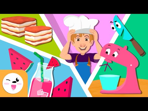 COOKING FOR KIDS ‍🍳🍉 Verbs, Vocabulary and Recipes 👩🏻‍🍳 Compilation