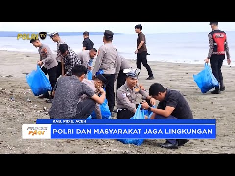 POLRES PIDIE ACEH GELAR BAKTI KEBERSIHAN PANTAI SAMBUT HARI BHAYANGKARA KE-79