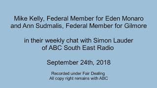 Mike Kelly and Ann Sudmalis: Interview with Simon Lauder of ABC South East