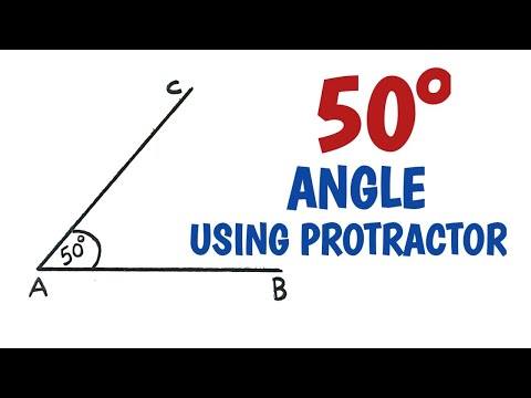 How to construct 50 degree angle using protractor