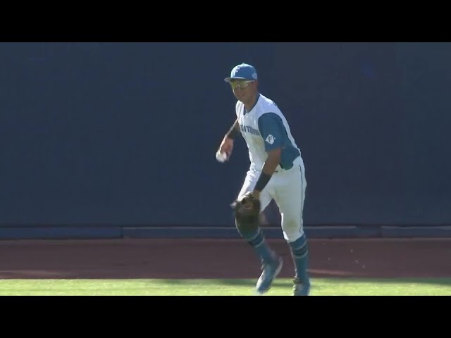 【ファーム】好守!! ファイターズ・阪口樂 左中間深くへの当たりをランニングキャッチ!!  2024年9月10日 北海道日本ハムファイターズ 対 千葉ロッテマリーンズ