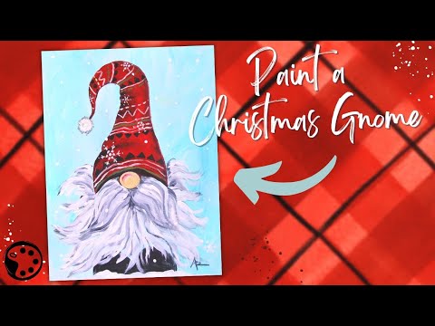 How to Paint a Christmas Gnome | Simple Acrylic Painting Tutorial