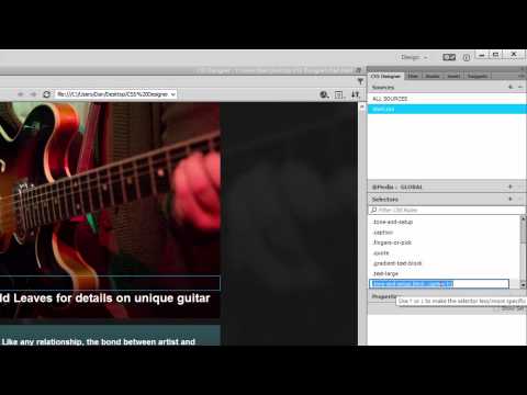 Adobe Dreamweaver CC Tutorial -  CSS Designer
