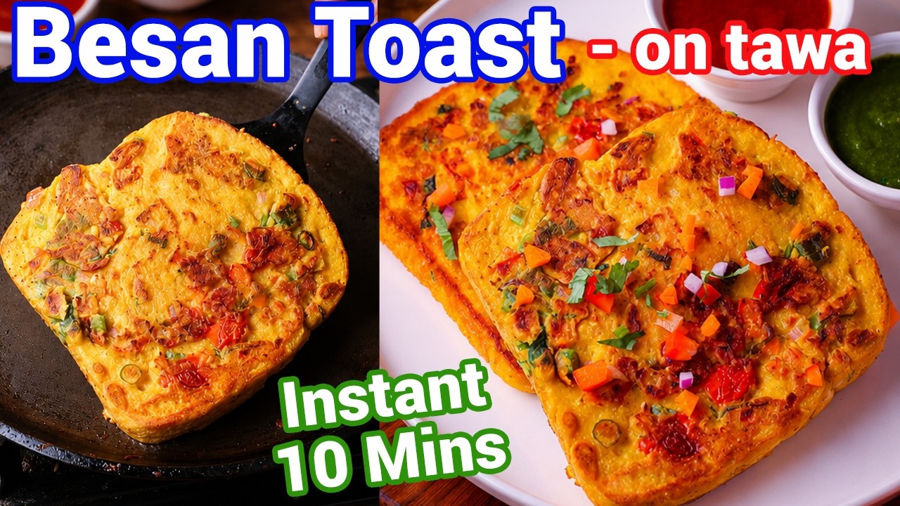 10 Min Besan Toast - Quick Protein Packed Snack 🥪🔥 | Fiber Rich Healthy Breakfast Idea
