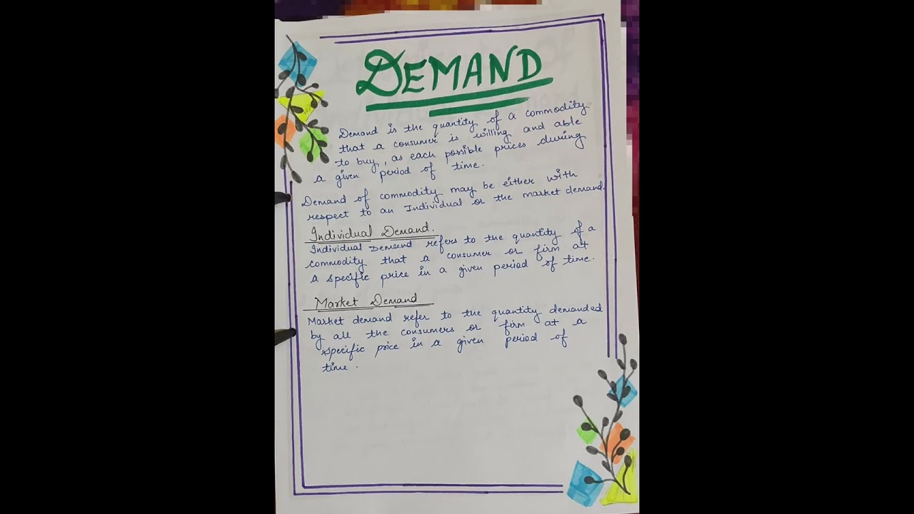 Class 11th economics project file on Topic' Demand ' easy , beautiful and superb❤️❤️/Jai shree shyam