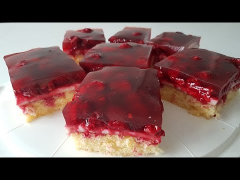 Raspberry slices like at the bakery | Sheet cake simple and delicious