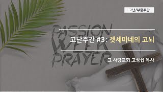 [고난주간3] 겟세마네의 고뇌