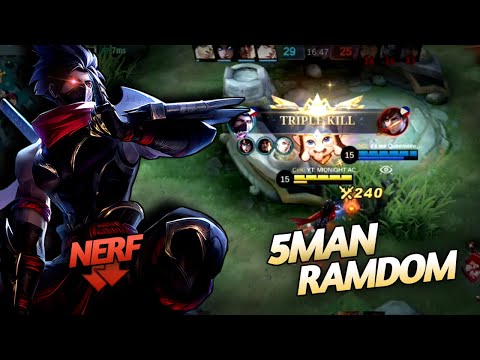 5 MAN RANDOM TEAMMATES IN MYTHIC TIER | TOP GLOBAL HAYABUSA BUILD - MLBB