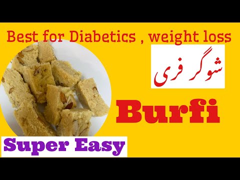 How to make easy SUGAR FREE burfi for DIABETES and WEIGHT LOSS| urdu hindi healthy burfi at home