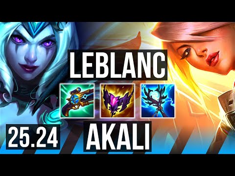 LEBLANC vs AKALI (MID) | Good KDA: 13/1/9 | KR Master | 25.24