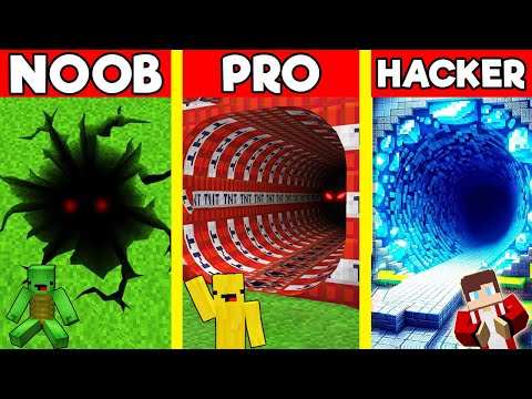 TUNNEL HOUSE Build Battle In Minecraft - NOOB VS PRO CHALLENGE - Maizen Mizen Mazien Parody