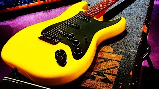 Video thumbnail for ESP 400 Series Strat Graffiti Yellow Guitar Up Close Video Review by Essex Recording Studios