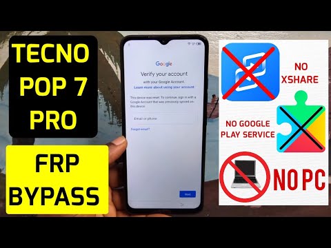 Tecno Pop 7/Pop 7 Pro Frp Bypass Without Pc Android 12 | Tecno BF6, BF7 Google Account Bypass 2024