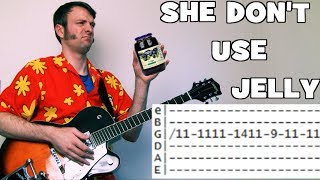 how to play Flaming Lips She Don&#39;t Use Jelly guitar lesson tab chords