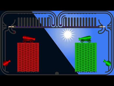 Castle Destruction 18 - Day and Night - Marble Race in Algodoo