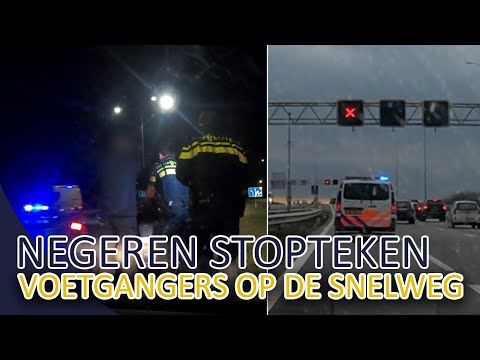 Politie - Middagdienst | Voetgangers op de snelweg | Negeren stopteken | Team Lekpoort