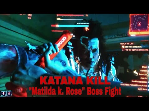 Cyberpunk 2077 Sasquatch "Matilda K. Rose" Boss Fight || Katana kill || PlayStation 4