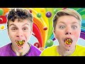 10,000 SKITTLES in Candyland!! RAINBOW Art CANDY Challenge!! (DIY Experiment) SIS vs BRO