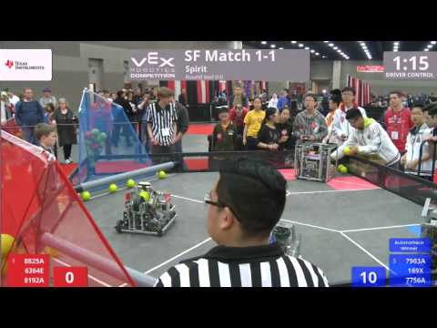 VEX Worlds 2016 - VRC MS Spirit - SF 1-1 (8825A 6364E 8192A) 263 vs 265 (7903A 169X 7756A)