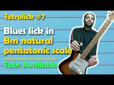 Guitar lick in Bm natural pentatonic - How to play licks [Tetrolick #7]
