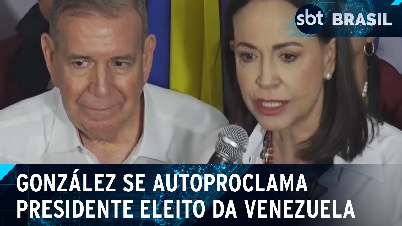 Edmundo González se autoproclama presidente eleito da Venezuela | SBT Brasil (05/08/24)