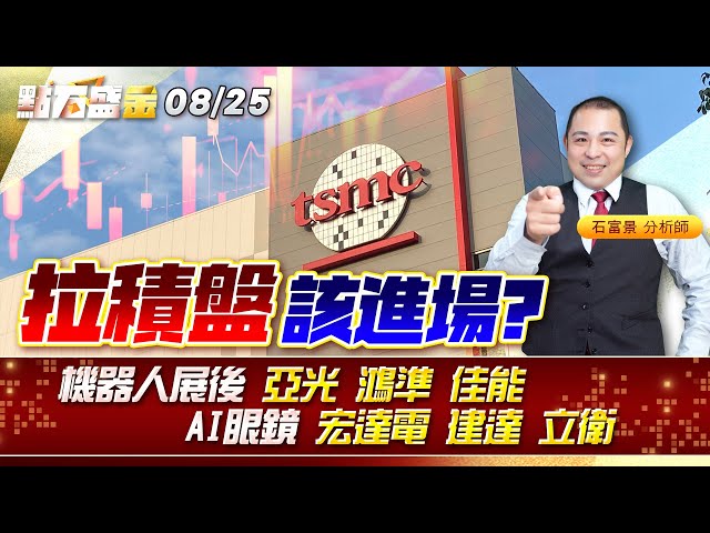 拉積盤 該進場?機器人展後 #亞光 #鴻準 #佳能 AI 眼鏡 #宏達電 #建達 #立衛《點石盛金》石富景