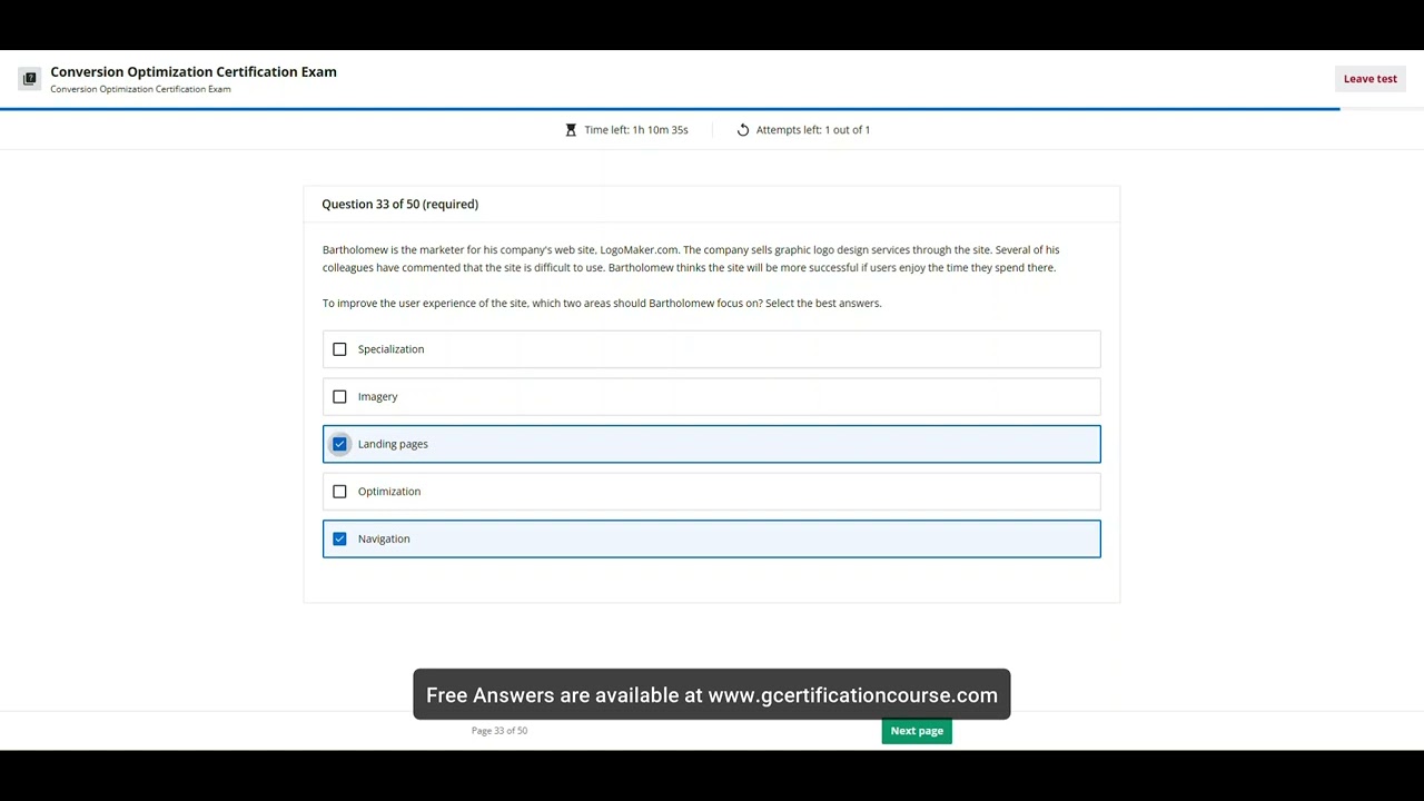 Conversion Optimization Certification Exam Answers | 100% Score | Live Pass | June 2025
