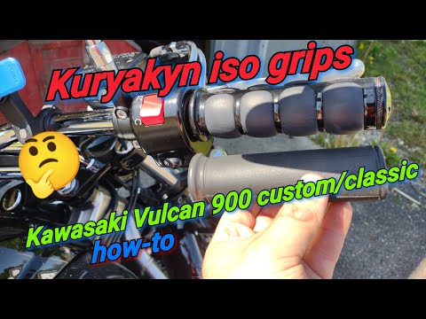 Kawasaki Vulcan 900 Kuryakyn ISO grips installation Custom/Classic