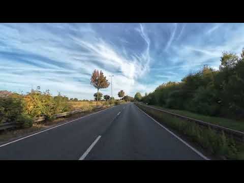 ASMR Drive Germany 🇩🇪 – From Hildesheim to A7 Autobahn | Relaxing Autumn Highway Journey