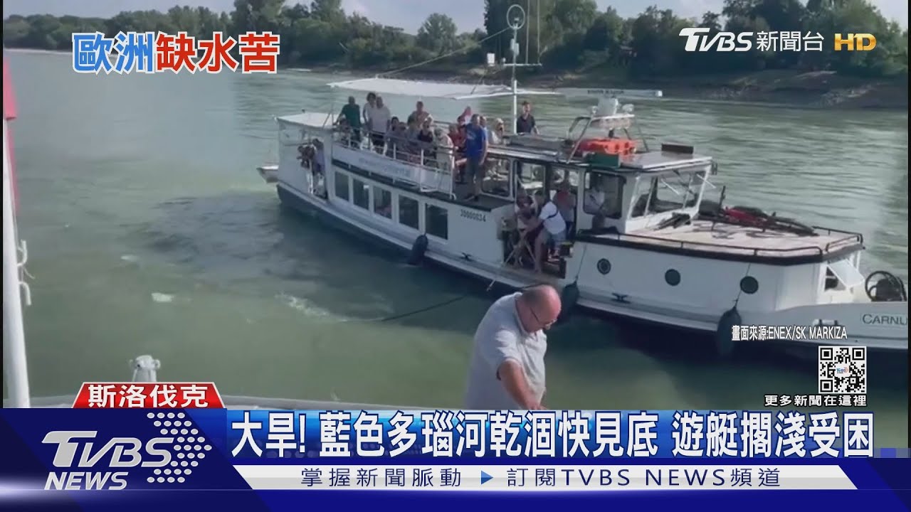 大旱！藍色多瑙河乾涸快見底　遊艇擱淺受困