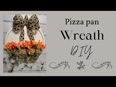 Turn a pizza pan into a beautiful wreath #dollartree #wreath #create #wreathmaking
