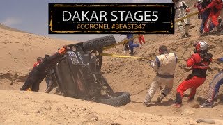 Big flip crash in Dakar for Tim and Tom Coronel in stage 5 in the Jefferies buggy