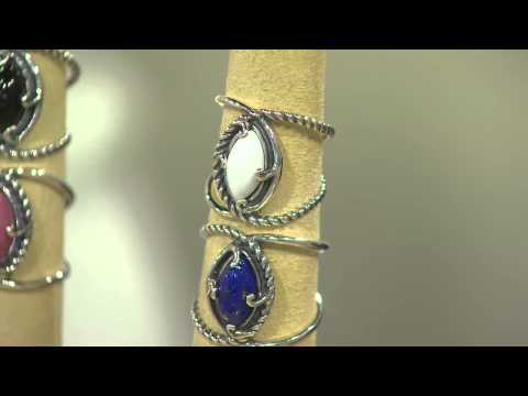 Carolyn Pollack Sterling Silver Marquise Gemstone Swirl Ring with Jane Treacy