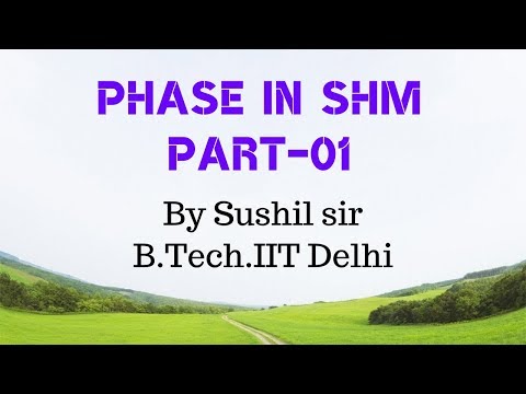 PHASE -01 / SHM AS PROJECTION OF UNIFORM CIRCULAR MOTION / IIT PHYSICS / SUSHIL SIR / KOTA FACULTY