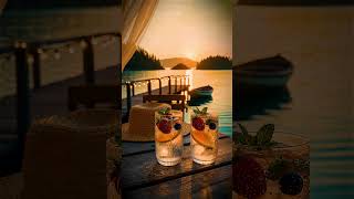 Lakeside Summer Picnic Ambience | Golden Hour Lemonade & Sea View | Relaxing 4KSoft golden hour li