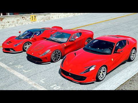 Ferrari Omologata 2021 vs Ferrari LaFerrari vs Ferrari 812 Superfast at Monza