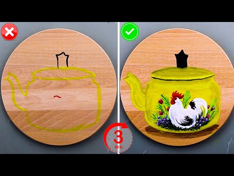 How To Paint Rooster on Wood | Acrylic Painting for beginners 😍 |Acrylic Painting Techniques