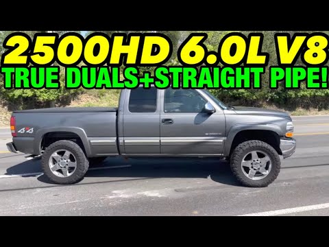 2002 Chevy Silverado 2500HD 6.0L V8 True Dual Exhaust w/ STRAIGHT PIPE!